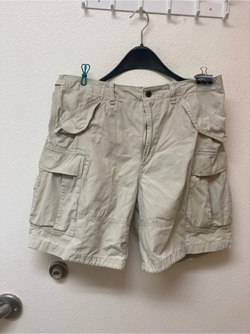 POLO RALPH LAUREN Khaki 💯 Percent Cotton Cargo Utility Shorts 35